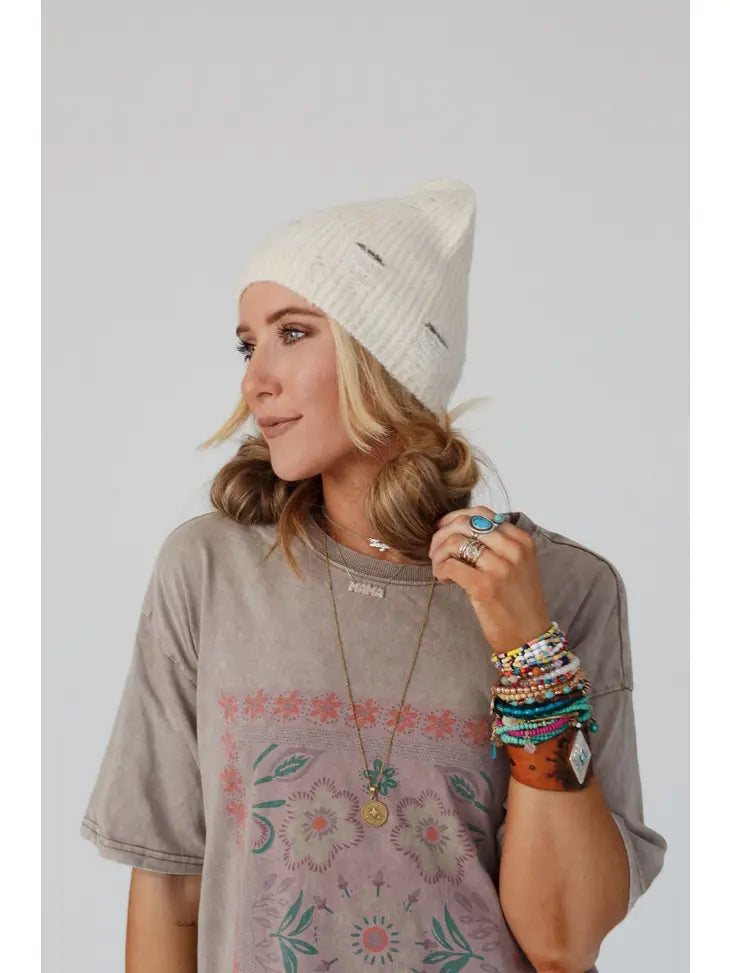 Jenice Distressed Beanie