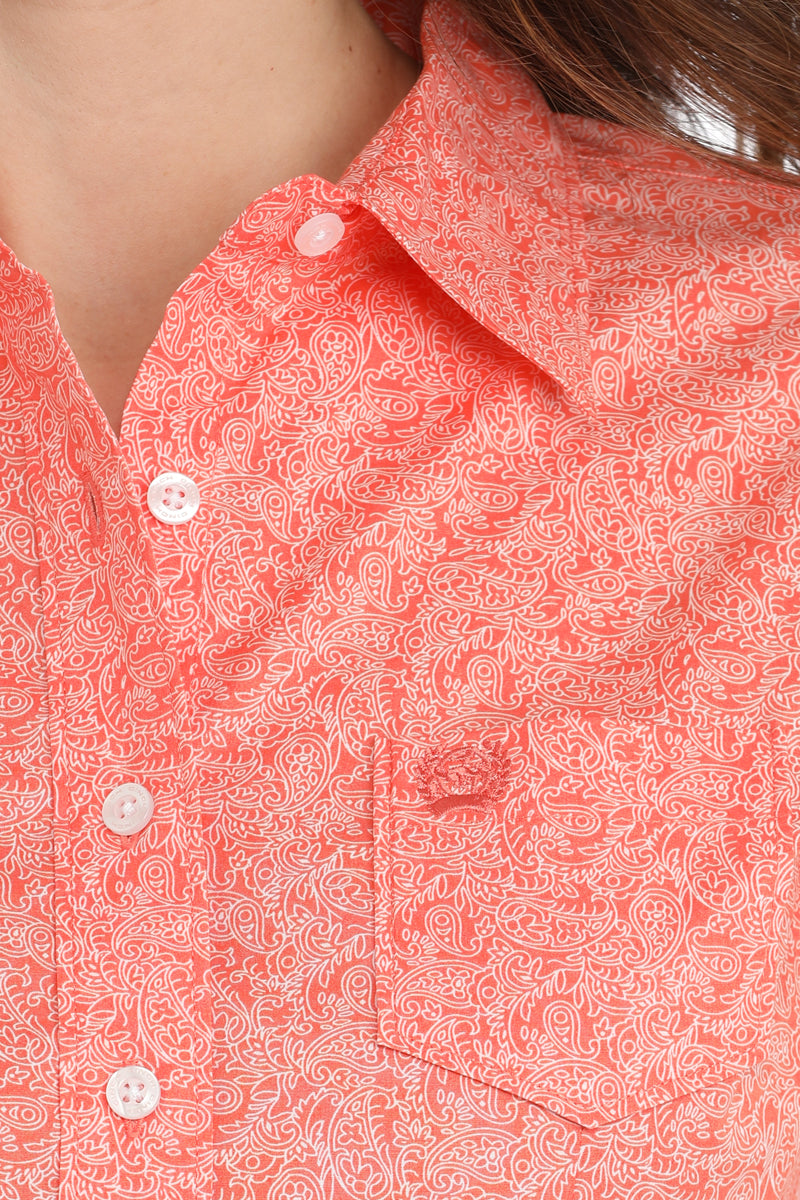 CINCH WOMENS CORAL LONG SLEEVE SHIRT