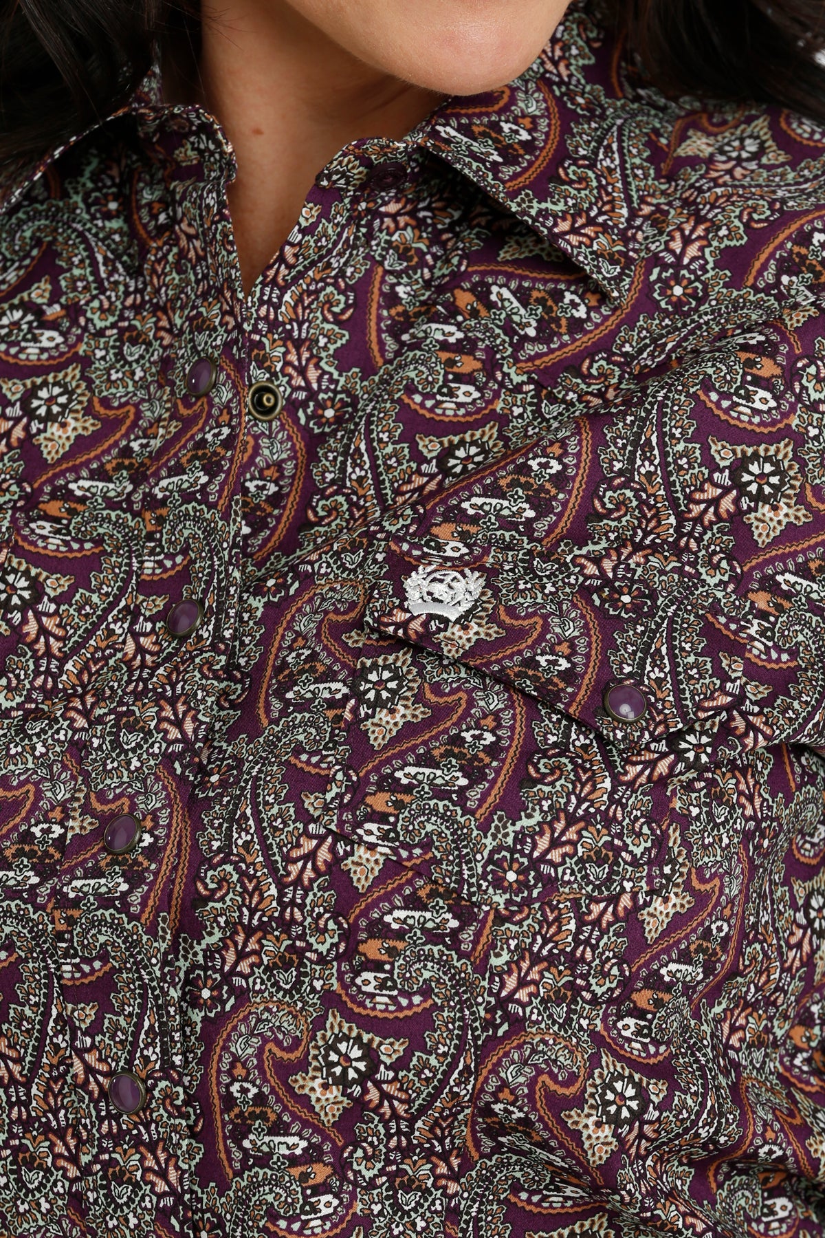 WOMENS CINCH PURPLE PRINT L/S