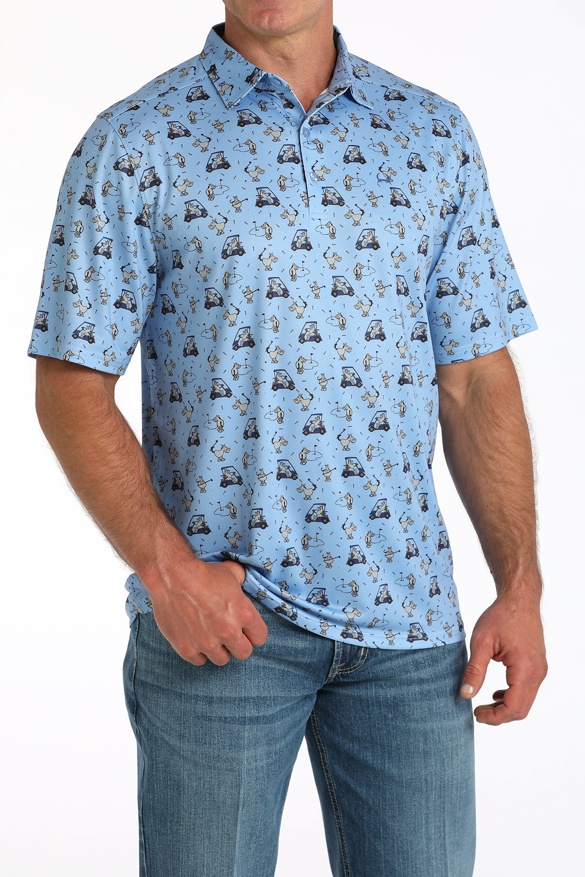 Mens Arenaflex S/S Light Blue Polo