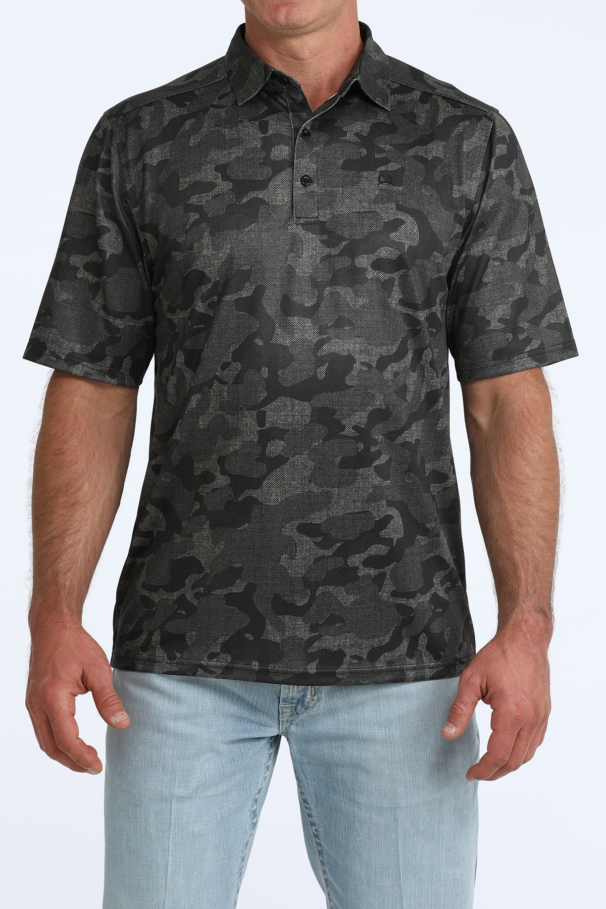 Cinch Arenaflex Black Camo Polo