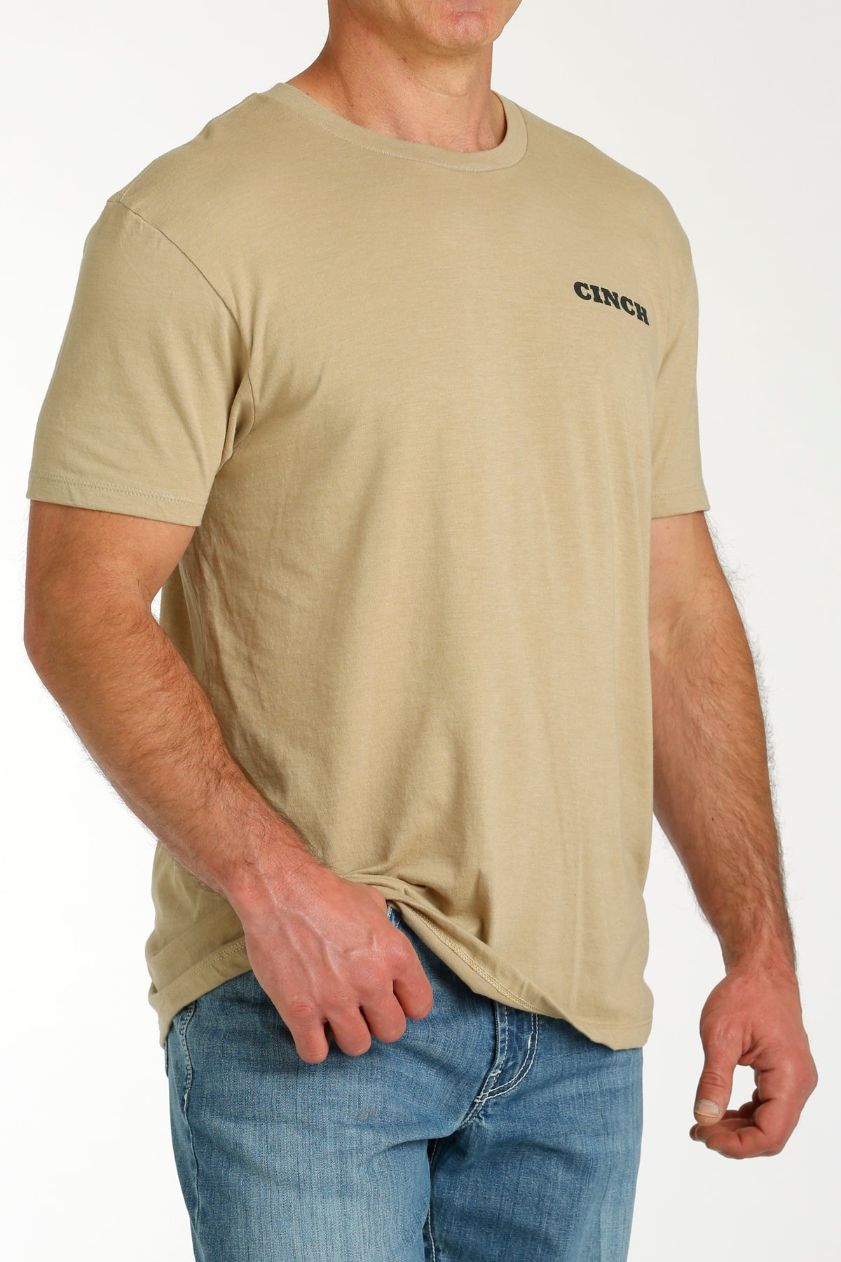 Cinch Mens SS Cream Tee