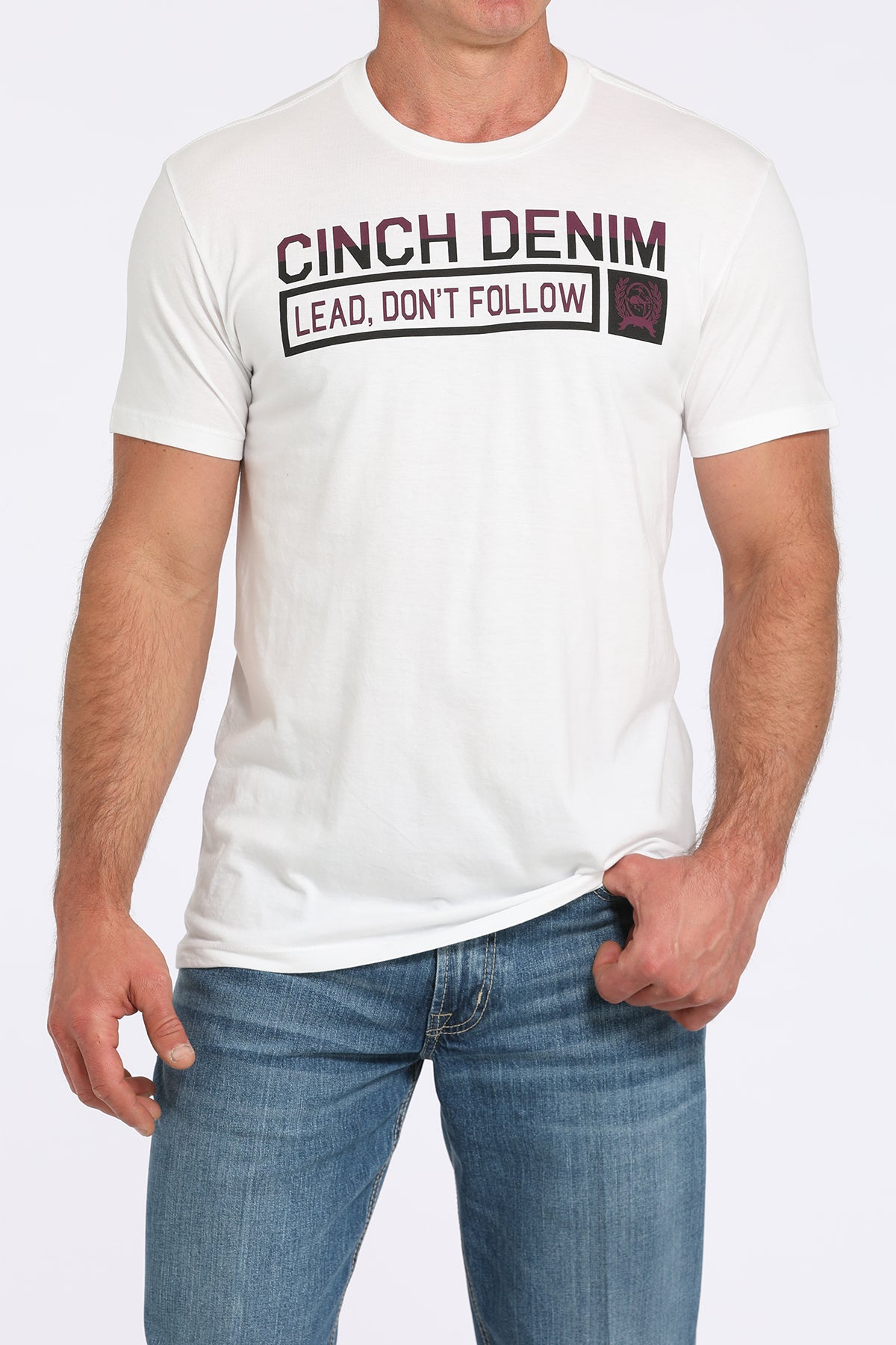 Mens Cinch White S/S Tee