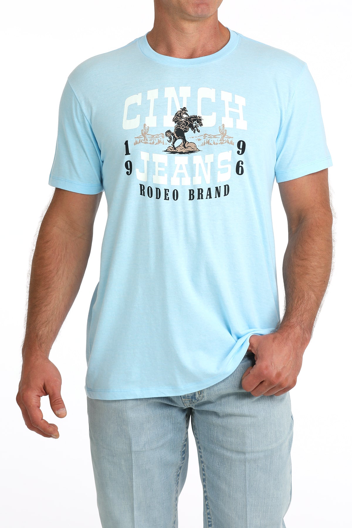 Mens Cinch Light Blue 1996 Rodeo Tee