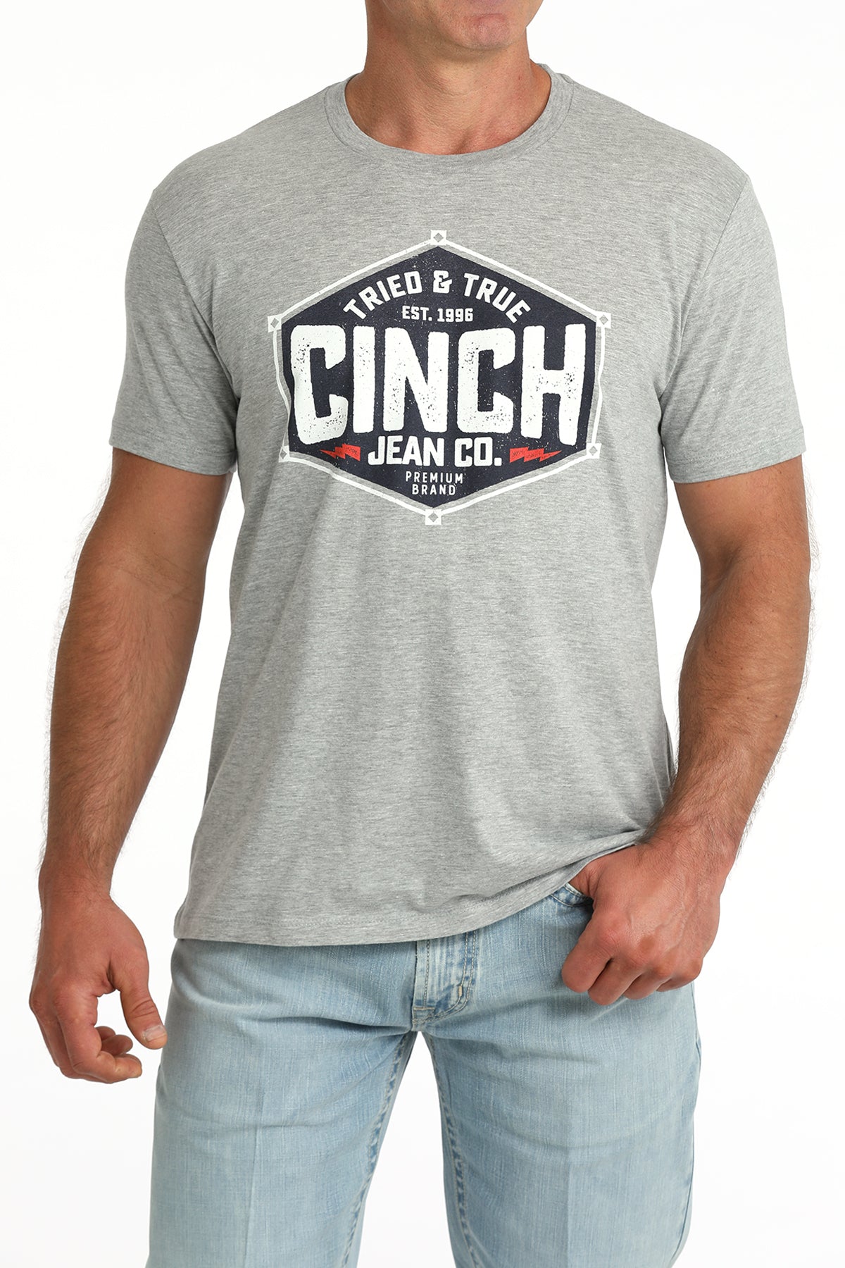 Mens Cinch Gray Tried & True Tee