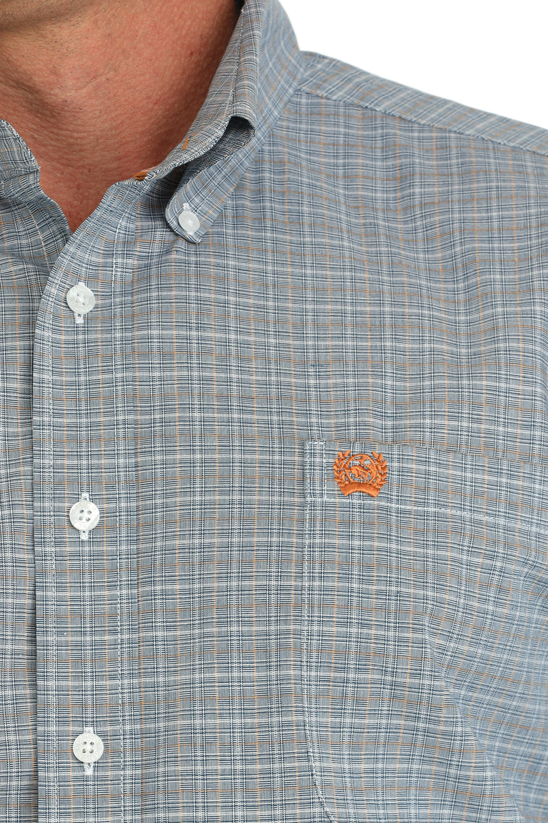 Men's Cinch Light Blue Plaid L/S