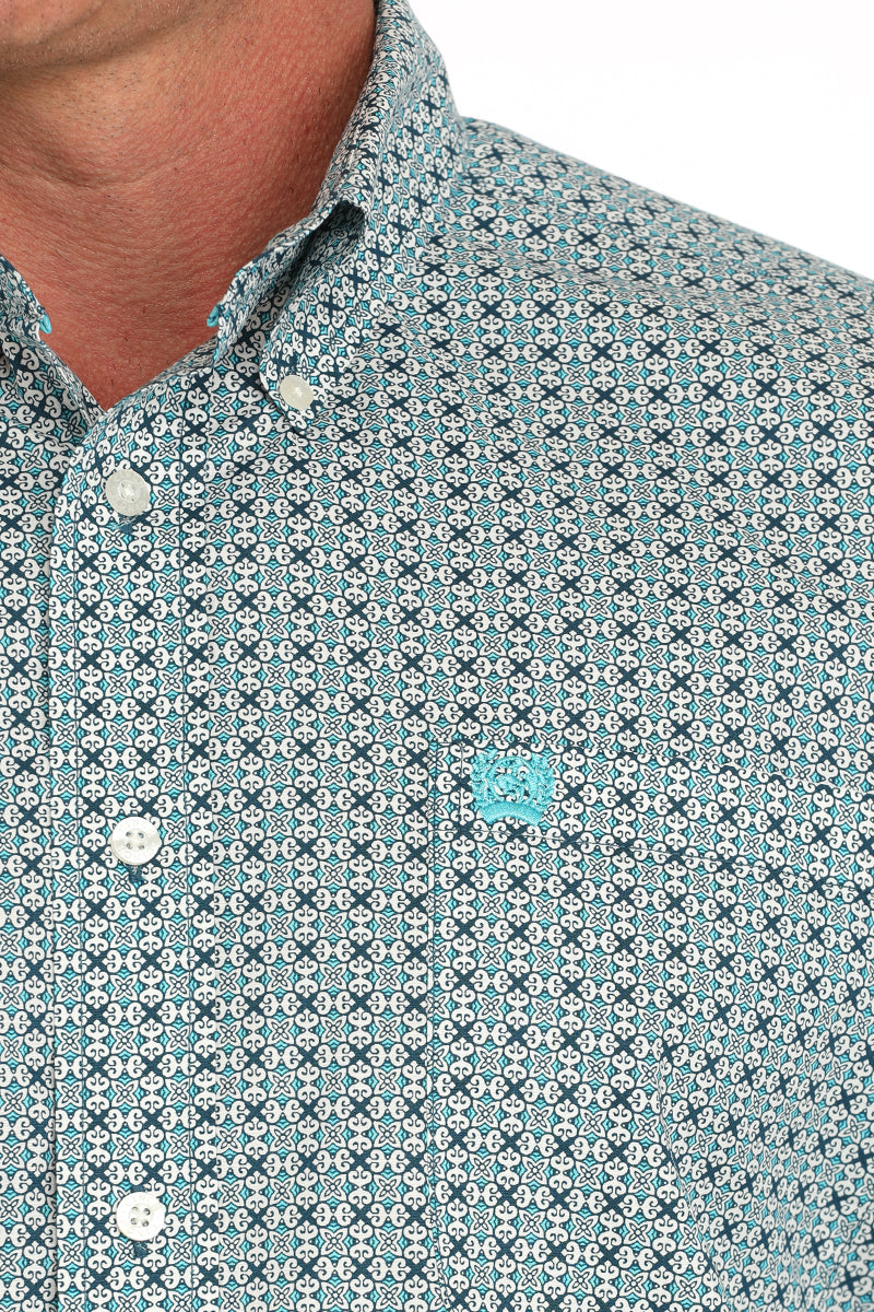 CINCH MENS LONG SLEEVE SHIRT - GEOMETRIC CREAM