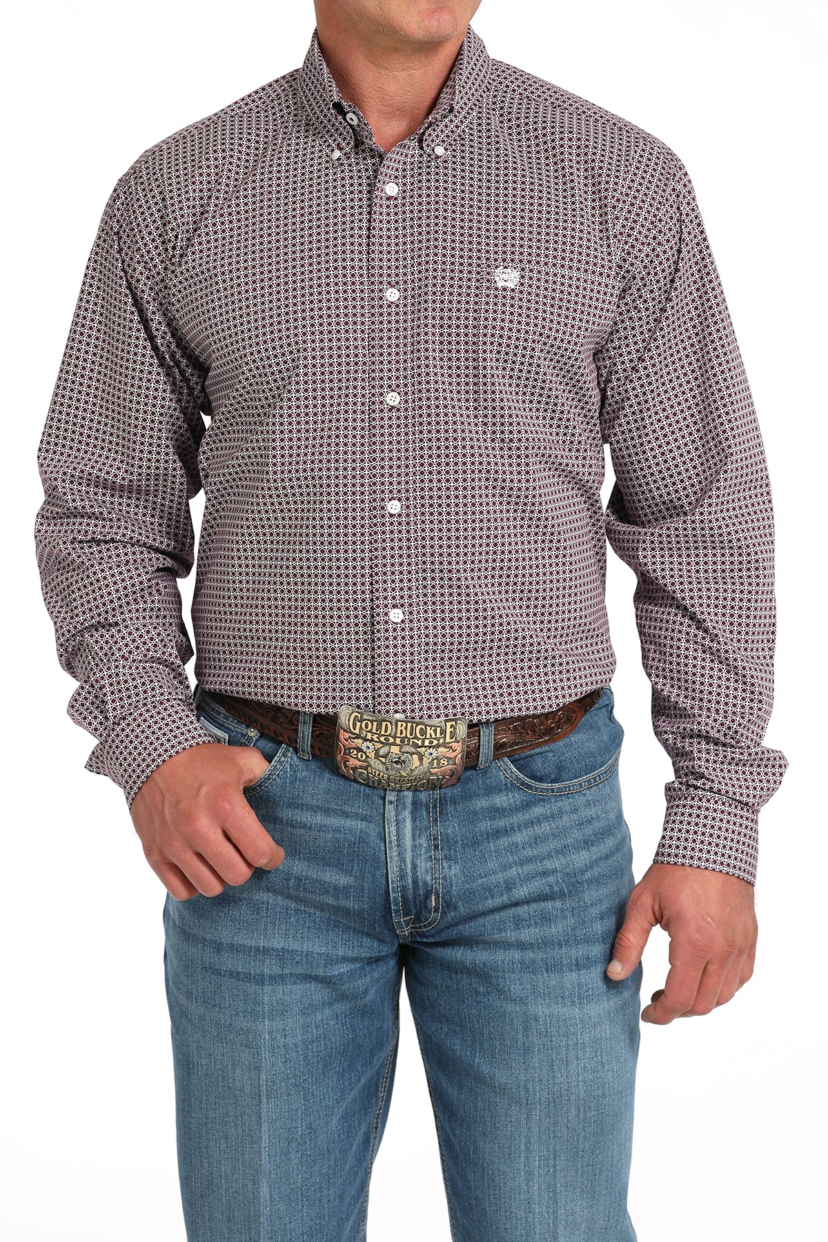 Mens Cinch L/S Purple Shirt