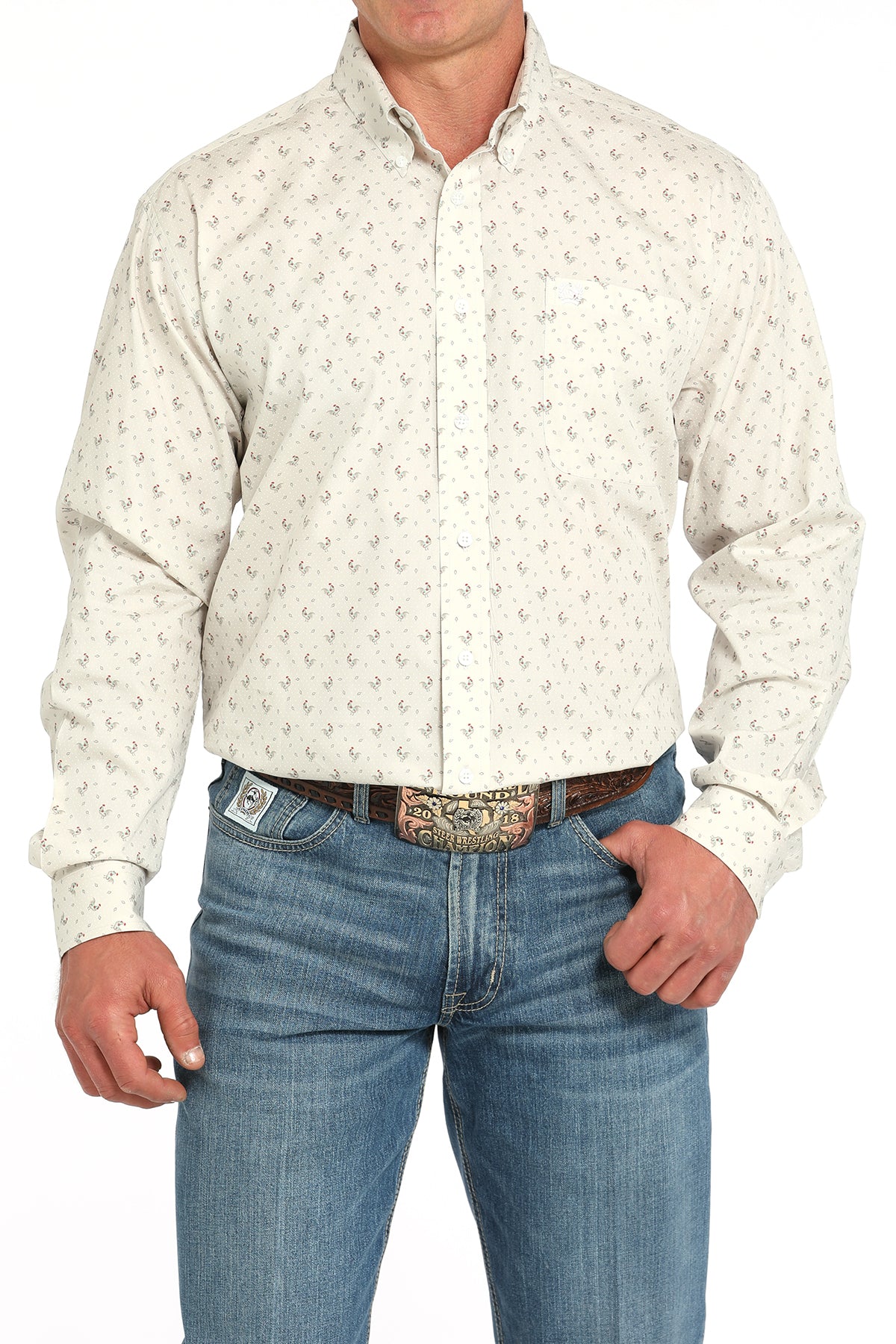 Cinch Mens L/S Rooster Print Shirt