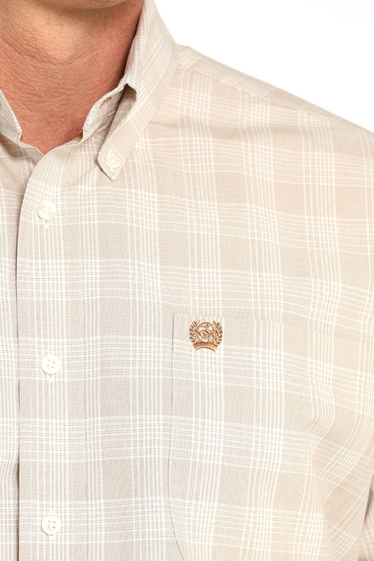 Cinch Men's Khaki Plaid L/S Shirt