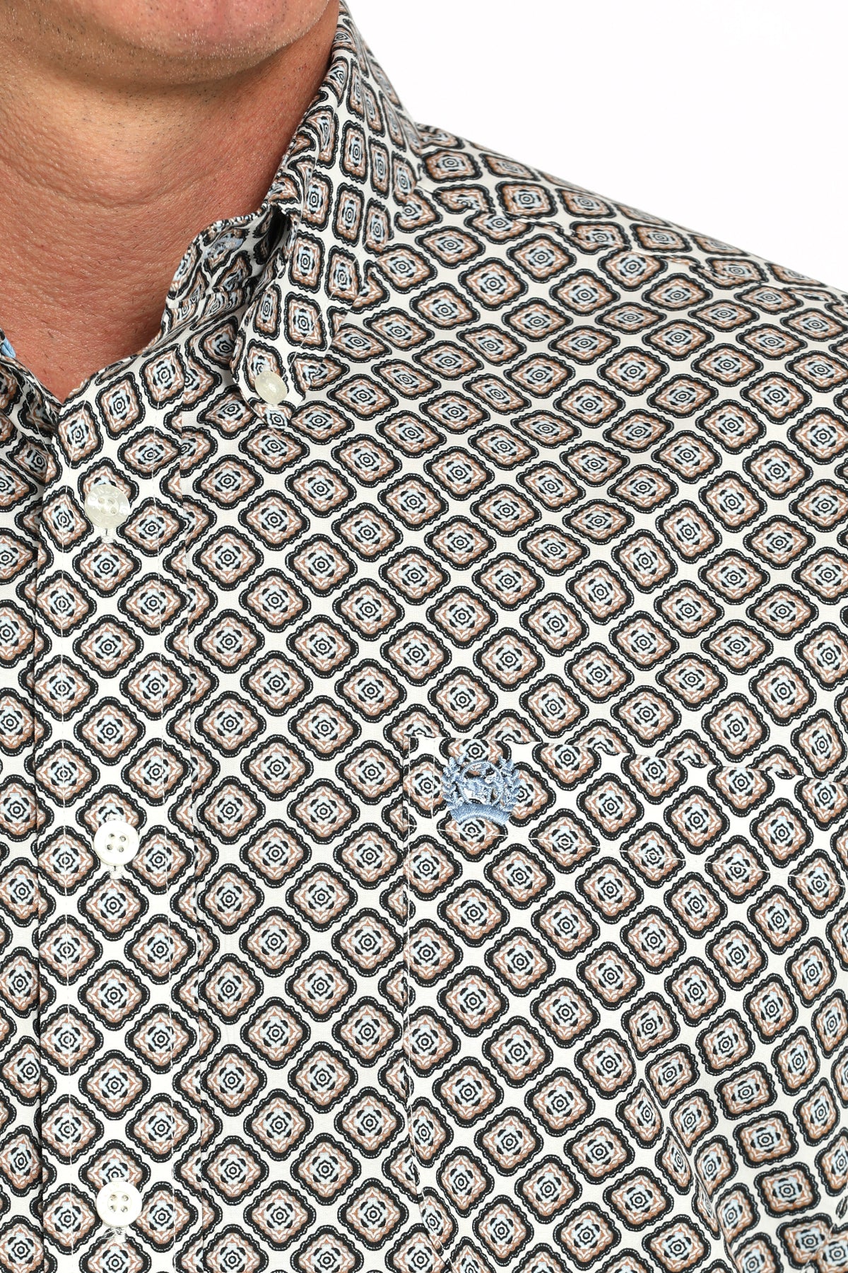 Cinch Men's Cream Print S/S Shirt