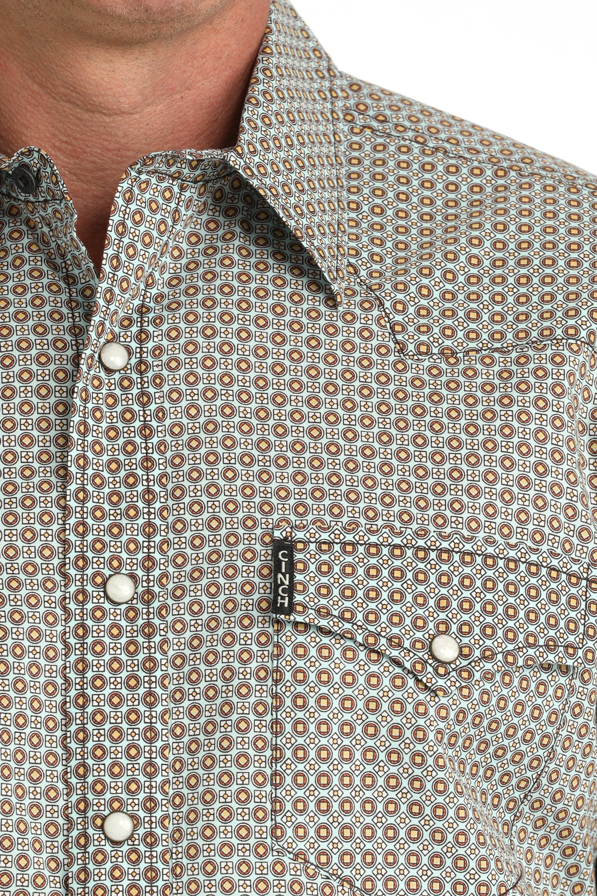 Men's Cinch Modern Fit Blue Print L/S