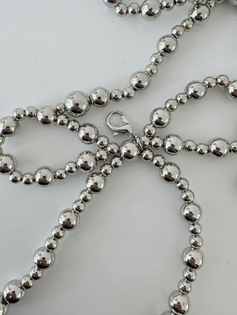 Metallic Ball Bead Ribbon Shoe Charm