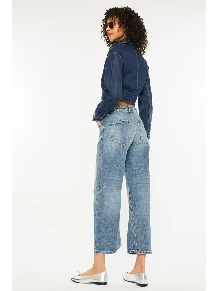Mid Rise Loose Barrel Fit JEANS