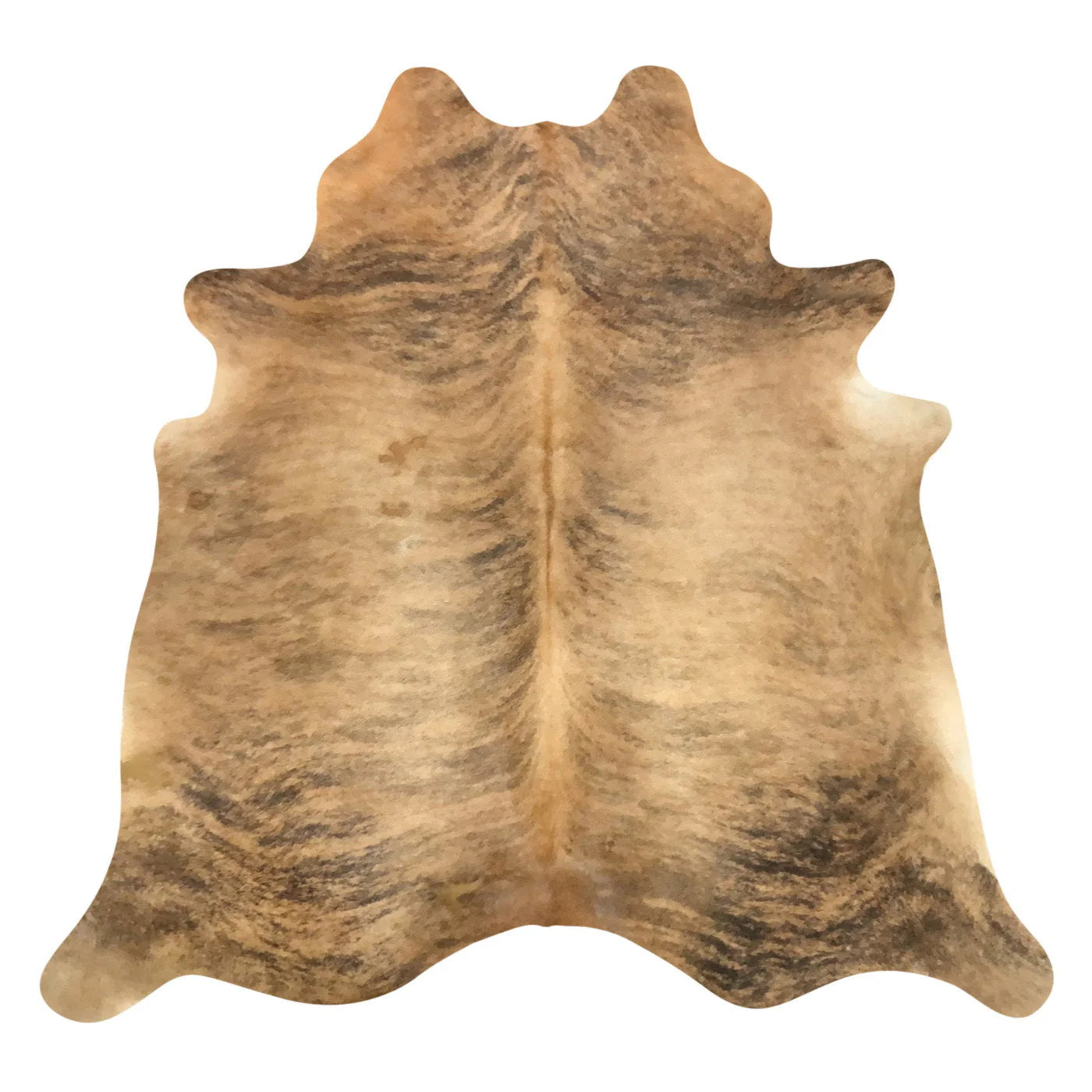 Natural Brazilian Cowhide 7' 0" x 6' 10" Carmel & Espresso