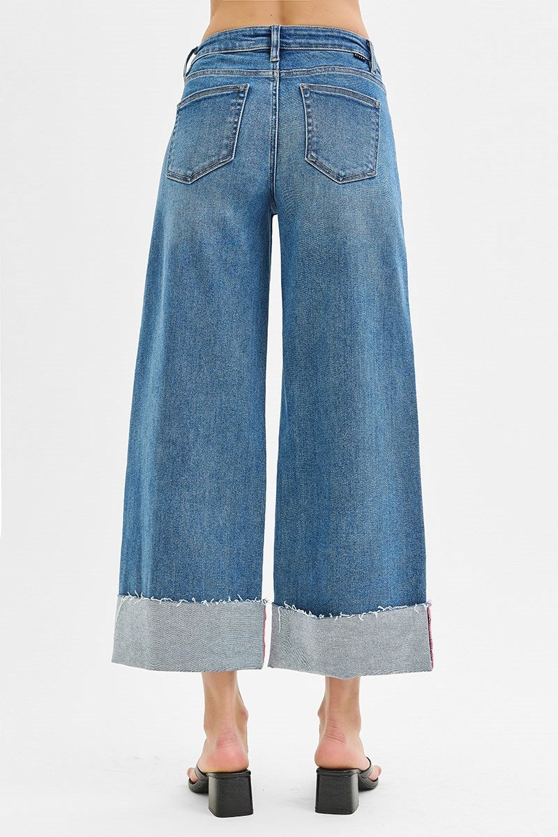 Risen Mid Rise Cropped Cuff Jean