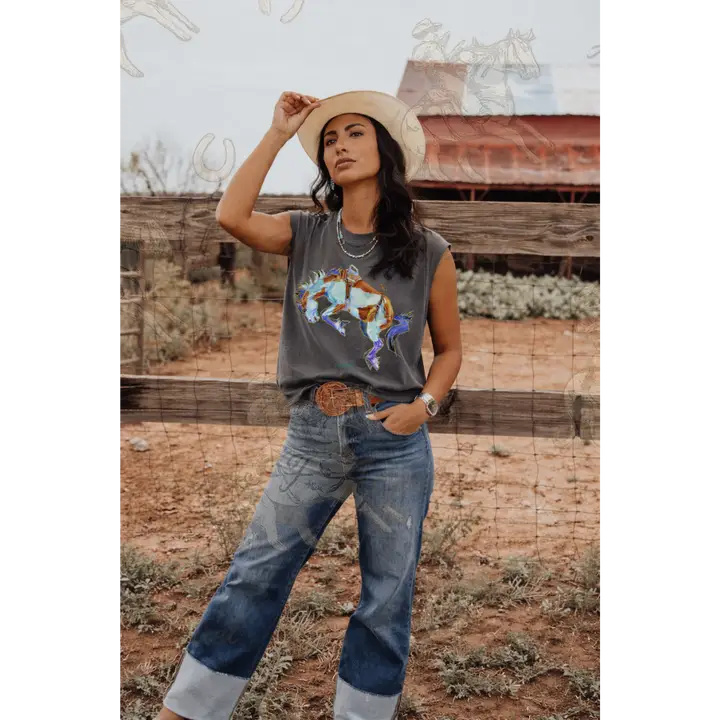 Painted Havoc| Western Graphic Muscle Tank