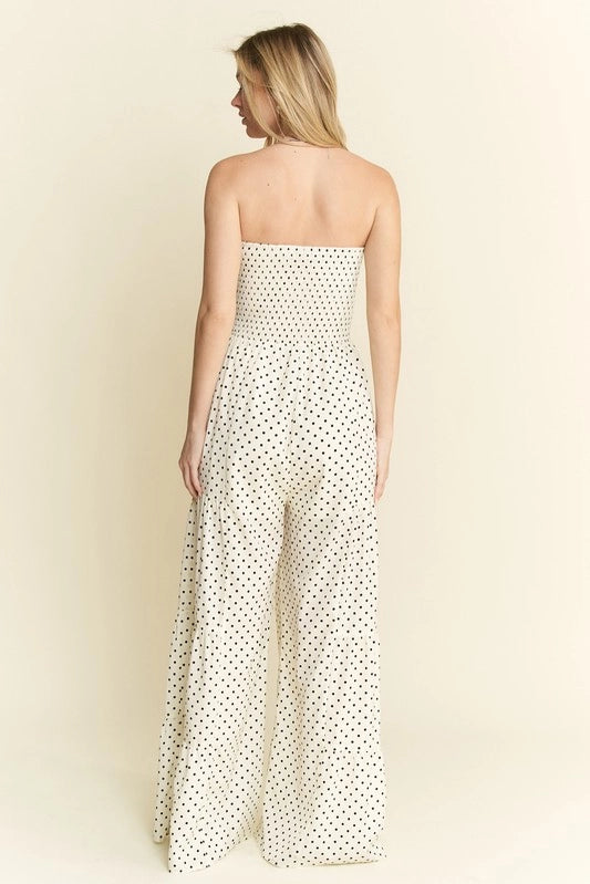 Polkadot Tie Front Jumpsuit