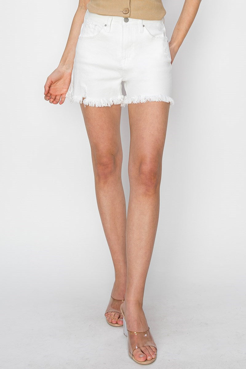 Risen High Rise White Tummy Control Shorts