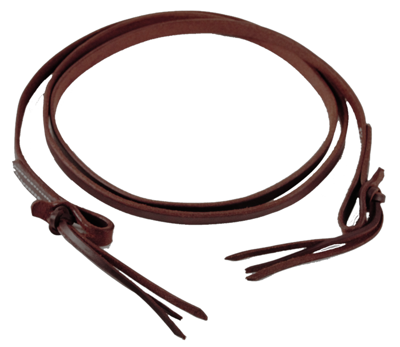 5/8" PINEAPPLE KNOT LEATHER ROPING REIN (DARK OIL)