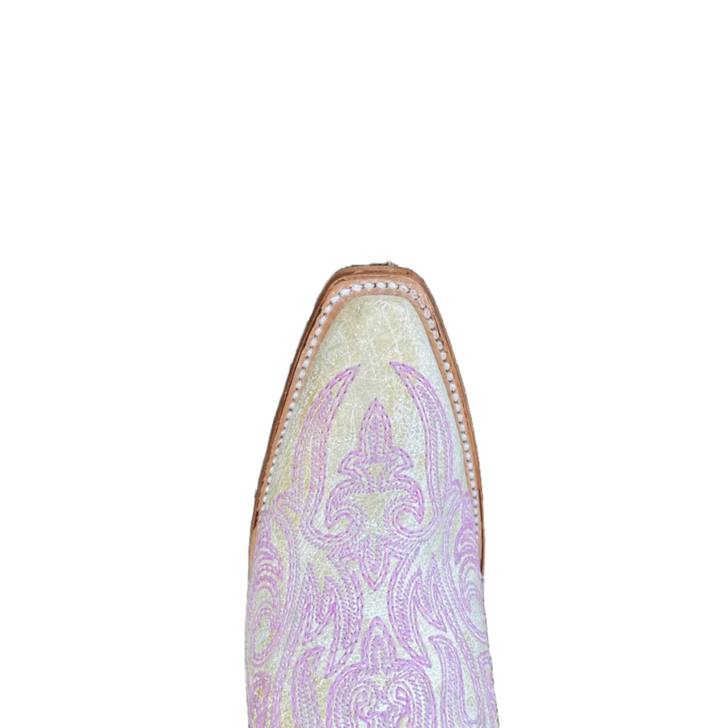 Corral LD Crackled Withe-Pink Luminescent Embroidery