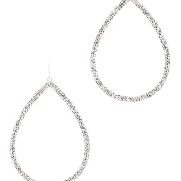 Rhinestone Teardrop Hook Earring