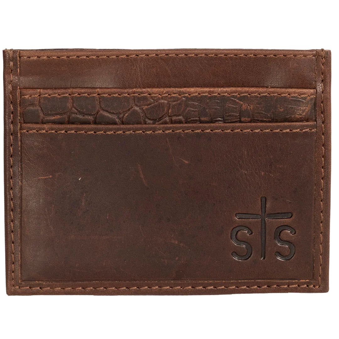 MEN'S CROC CARD WALLET