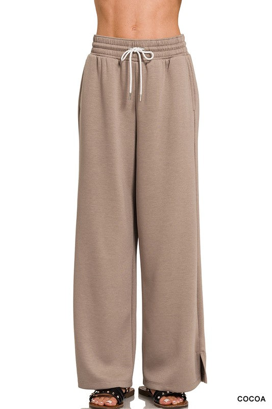 Scuba Drawstring Pants W/ Boot Stitch