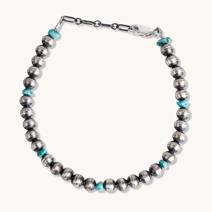 Turquoise Classic Pearls Bracelet (5mm)