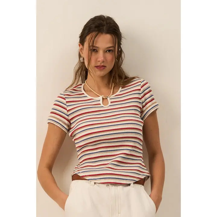 Vibrant Striped Knit Top