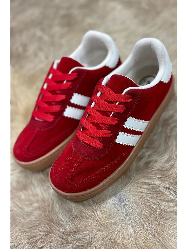Vintage Striped Patchwork Lace-Up Flat Shoes