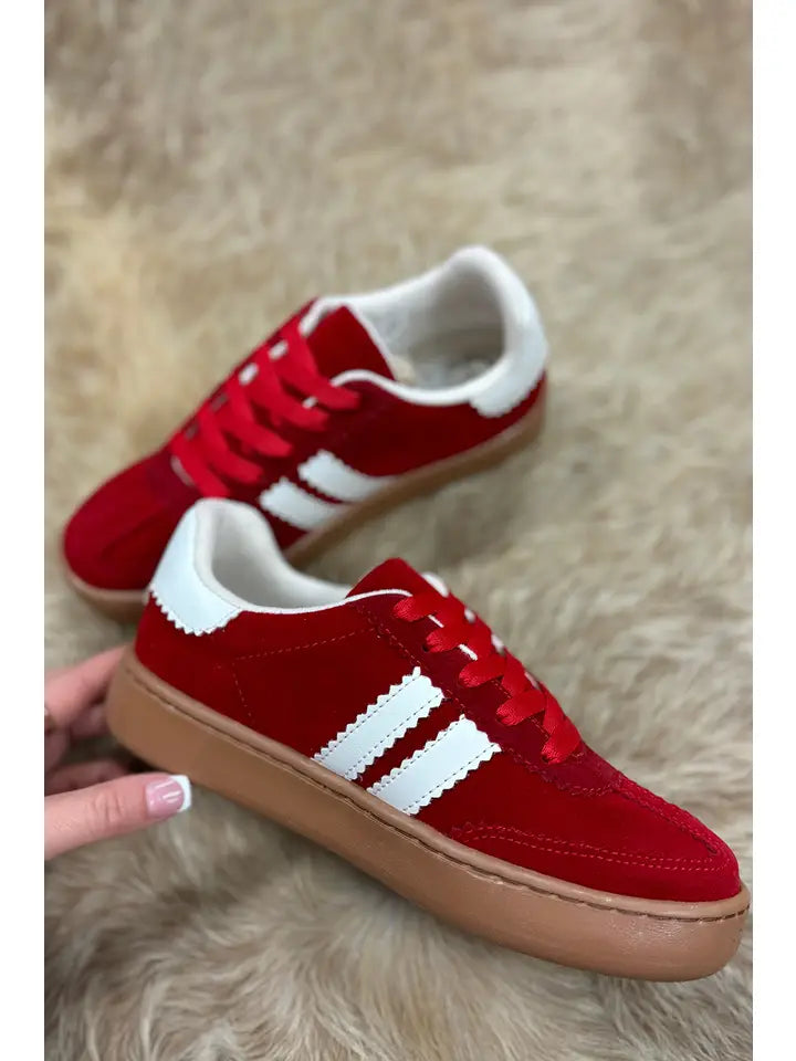 Vintage Striped Patchwork Lace-Up Flat Shoes