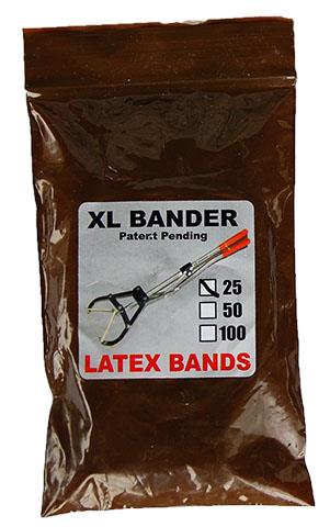XL CASTRATING BANDER LATEX BANDS - 25 PK