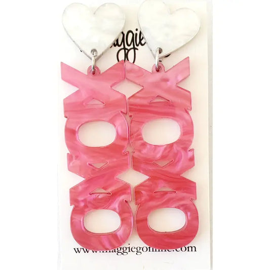 Xo's Earrings Hugs & Kisses Acrylic Earrings