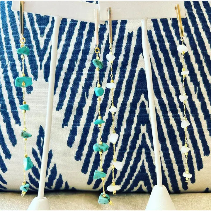 Moonstone Duster Earrings Turquoise