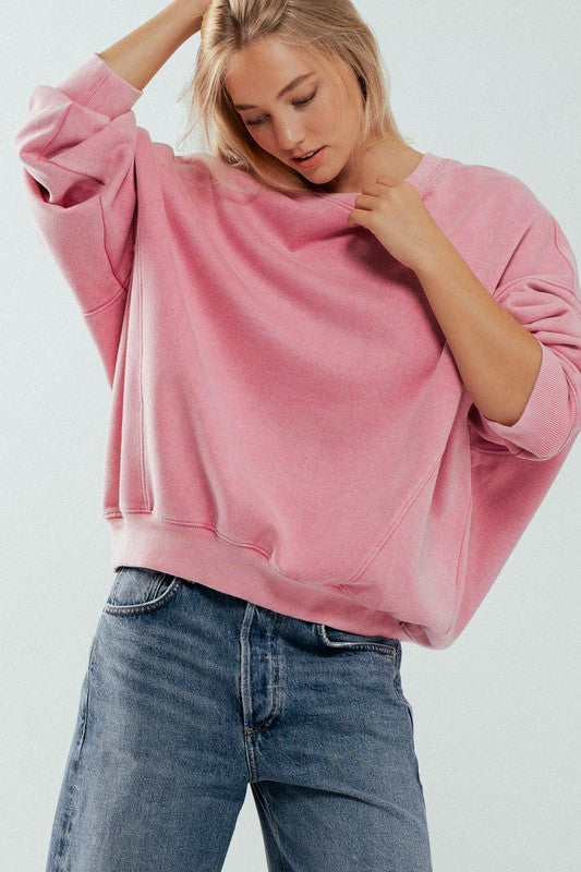Lazy Days Pigment Washed Sweatshirt Top