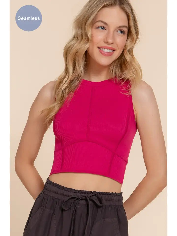 Corset-Like Seamless Rib Tank Top