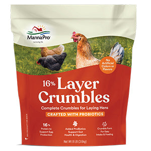 Manna Pro 16% Layer Crumbles with Probiotics - 8LB