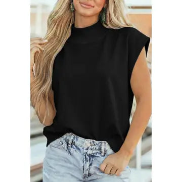 Solid Mock Neck Top