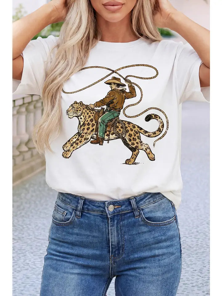Western Leopard Rodeo Cowboy Graphic