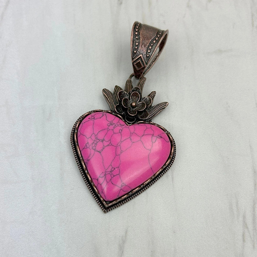 Blue Turquoise Stone Heart Pendent