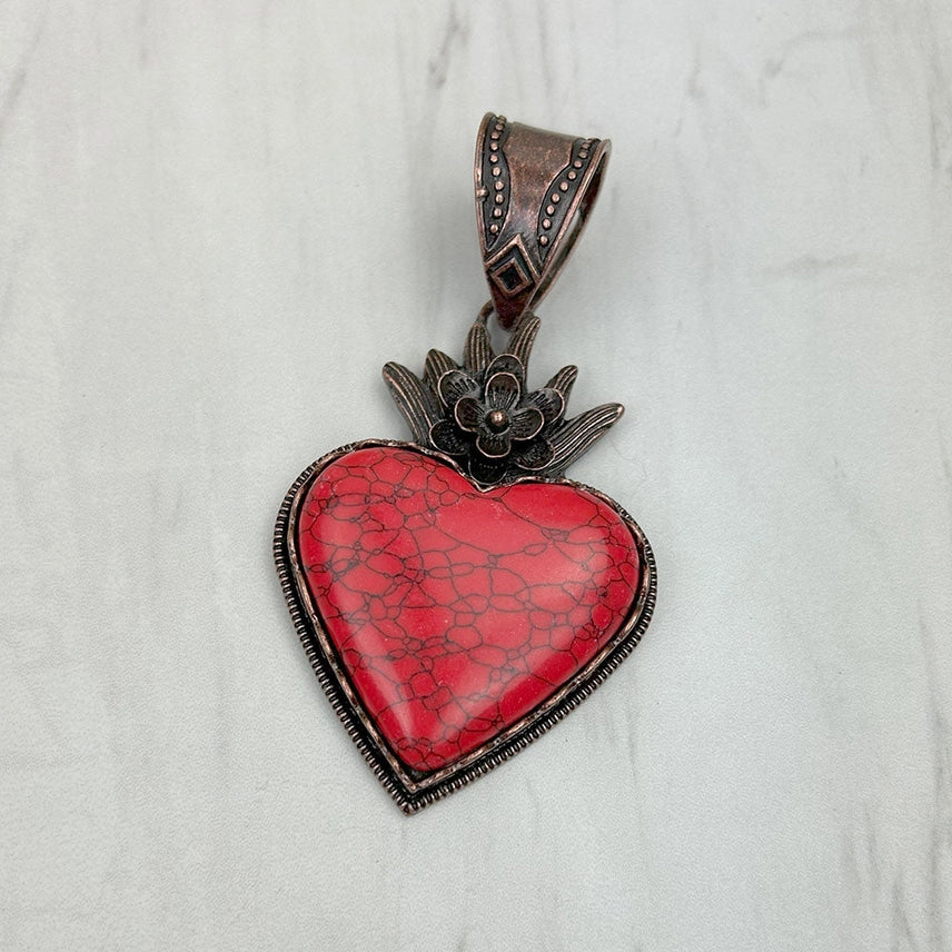 Blue Turquoise Stone Heart Pendent