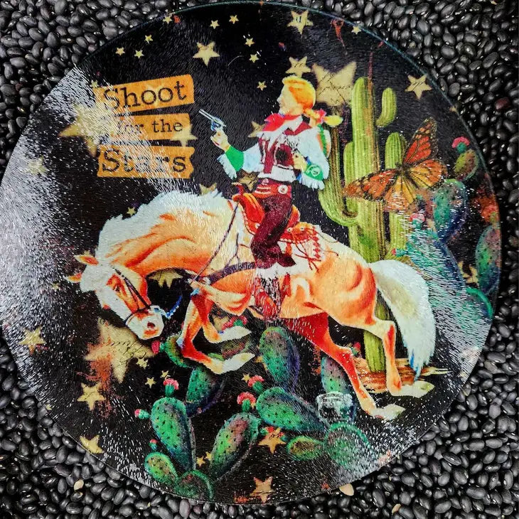 Round Glass Cutting Board/Charcuterie/Trivet