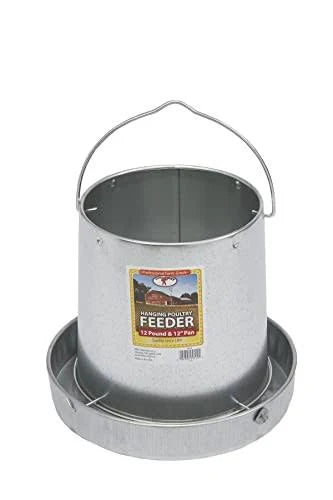 LITTLE GIANT GALVANIZED HANGING POULTRY FEEDER - 12LB
