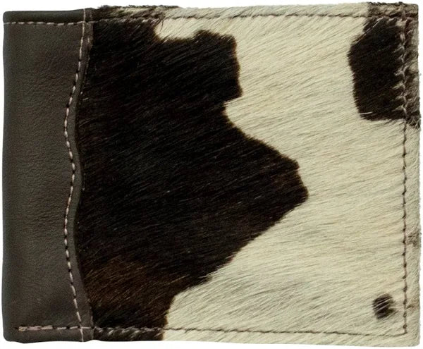 American West Men's Hair-On-Hide Leather Bi-Fold Wallet