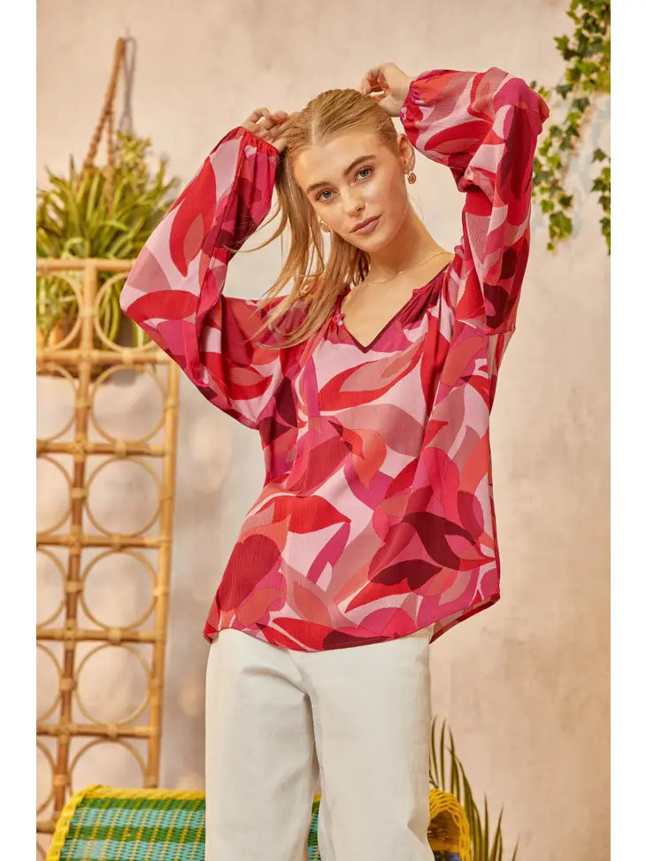 Magenta Floral Long Sleeve