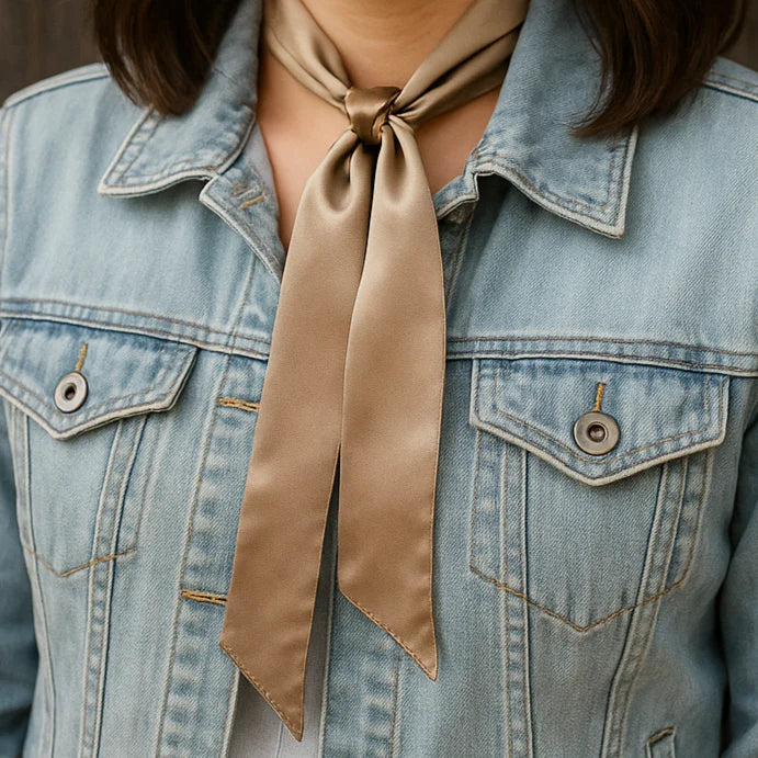Tan Western Skinny Mini Wild Rag Scarf / Cowgirl Necktie