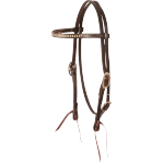 Browband Headstall with Rawhide Lacing Chocolate