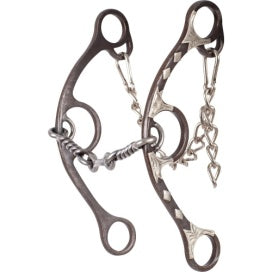 Sherry Cervi Long Shank Gag Barrel Bit with Twisted Wire Dogbone