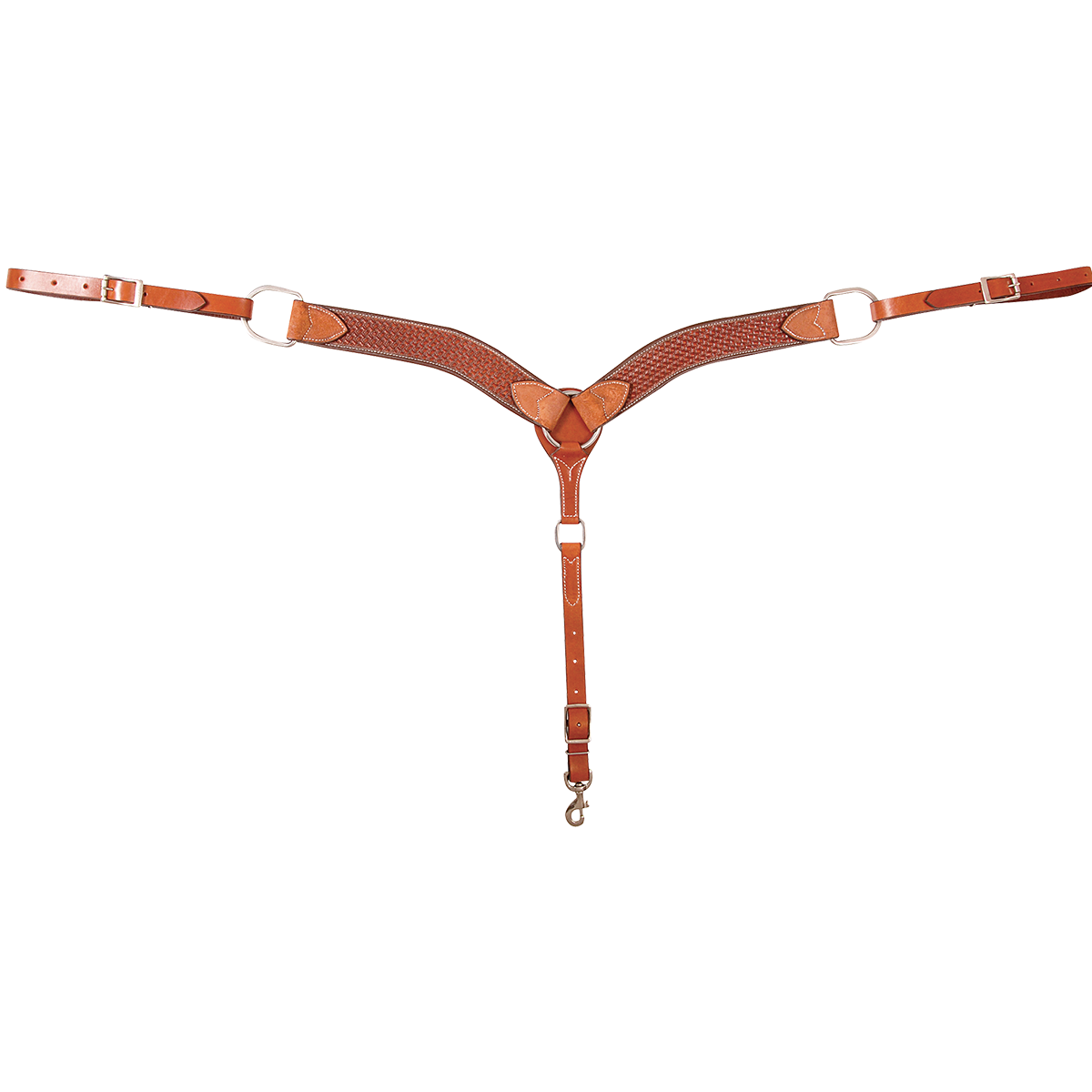 Basket Tooled Breastcollar, 2-inch Chestnut
